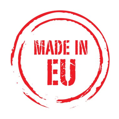 Kırmızı vektör grunge AB içinde yapılmış damga