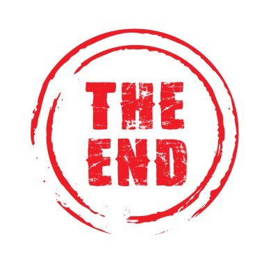 Kırmızı vektör grunge damga End