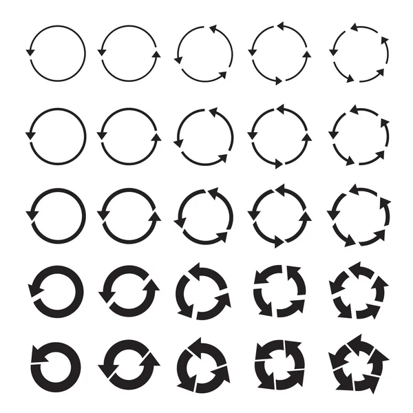 Set van zwarte cirkel vector pijlen — Stockvector