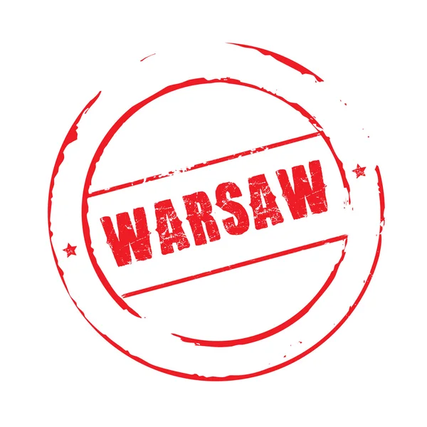 Czerwony wektor grunge pieczęć Warszawa — Wektor stockowy