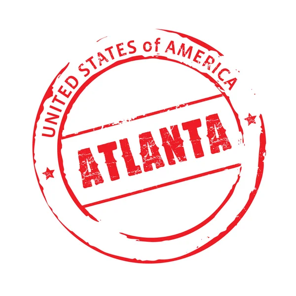 Red vector grunge stamp ATLANTA — Stock Vector