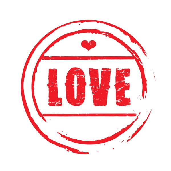Red vector grunge stamp LOVE — Stock Vector