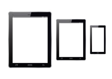 Tabletler ve akıllı telefon. Vektör çizim.