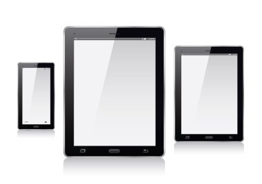 Tabletler ve akıllı telefon. Vektör çizim.