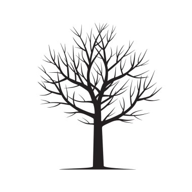 Siyah ağaç şeklinde. Vektör çizim.