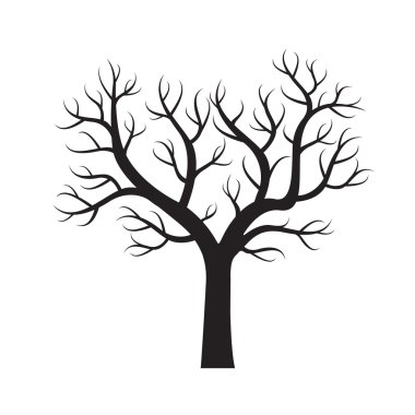Siyah ağaç şeklinde. Vektör çizim.