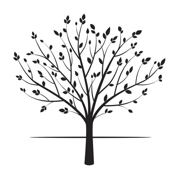 Forma de árvore preta. Ilustração vetorial . — Vetor de Stock