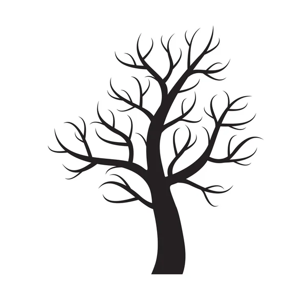 Form des schwarzen Baumes. Vektorillustration. — Stockvektor