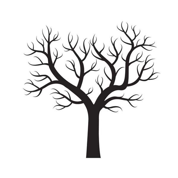 Shape of black Tree. Vector Illustration.