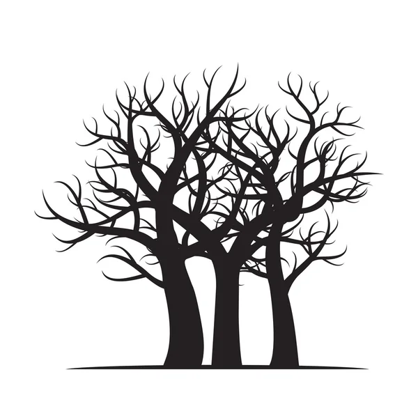 Grupo de Árvores Negras. Ilustração vetorial . —  Vetores de Stock