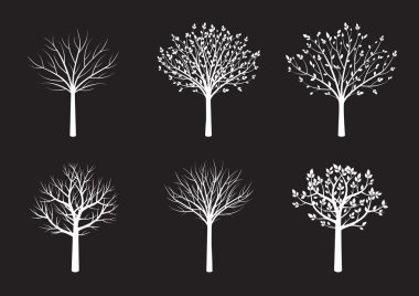 Beyaz ağaç şeklinde. Vektör çizim.