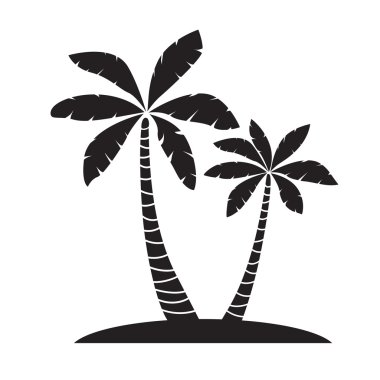 Palmiye ağaçları siluetleri vektör illüstrasyon izole