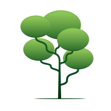 Vektör ağaç ve metin için yer.