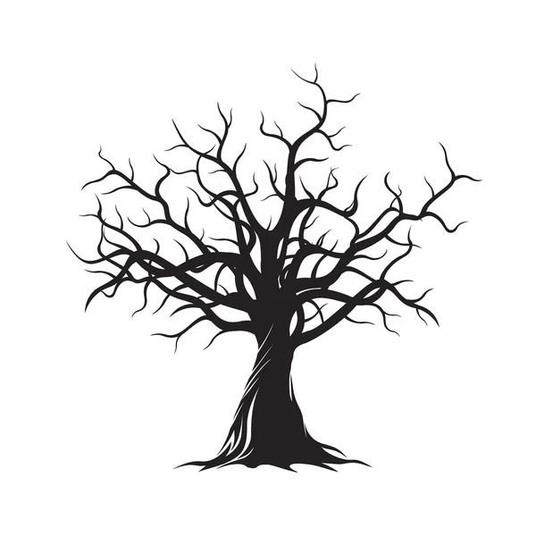 Black Apple Tree. Winter time. Vector Illustration. — Stock Vector