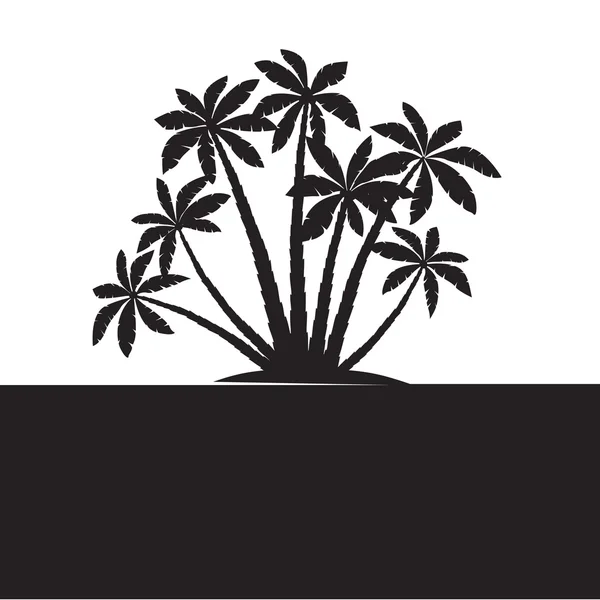 黑色的棕榈树。白色背景上的矢量图. — 图库矢量图片