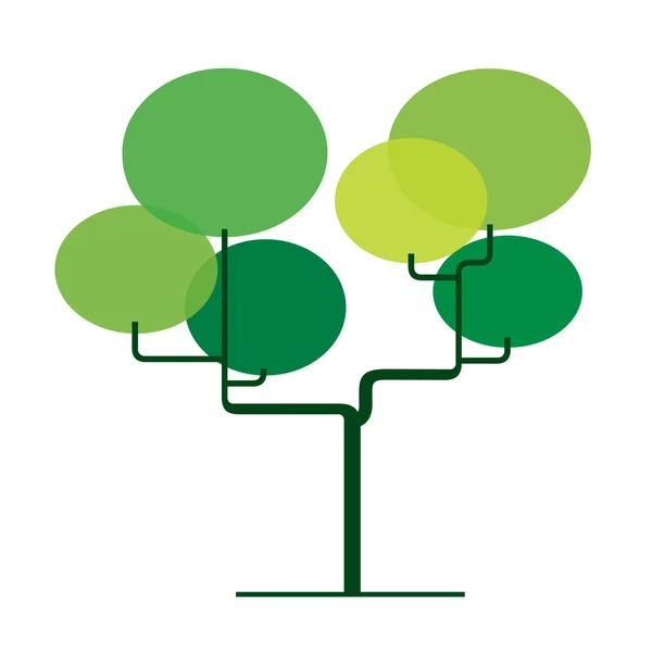 Verde, árbol vectorial y espacio para texto . — Vector de stock