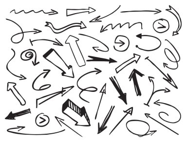 Siyah çizilen okları. Vektör çizim.