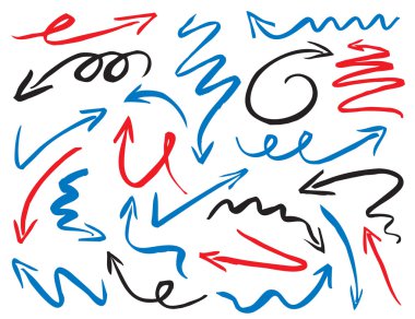 Renk okları çizilmiş. Vektör çizim.