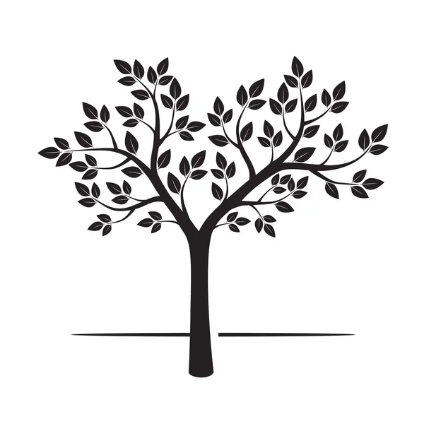 Black Tree. Vector Illustration. — Stock Vector