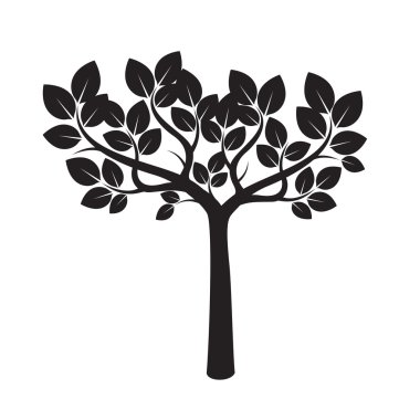 siyah bir ağaç. vektör çizim.