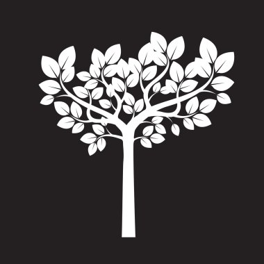 siyah bir ağaç. vektör çizim.