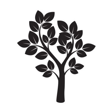 Siyah ağaç şeklinde. Vektör çizim.