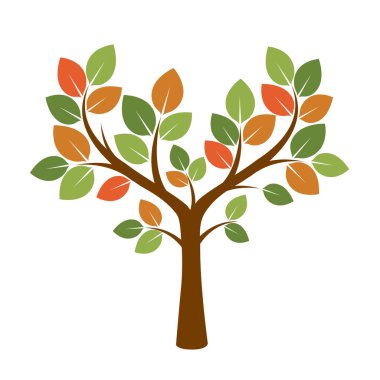 Renk ağaç. Vektör çizim.