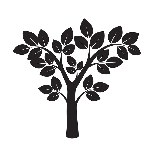 Forma de árbol negro. Ilustración vectorial . — Vector de stock