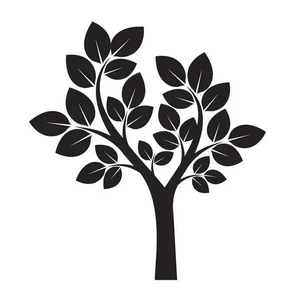 Forma de árbol negro. Ilustración vectorial . — Vector de stock