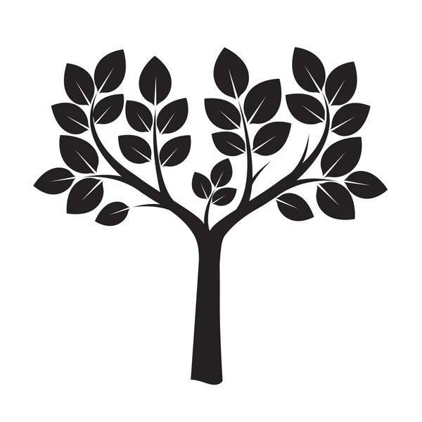 Siyah bir ağaç. vektör çizim. — Stok Vektör
