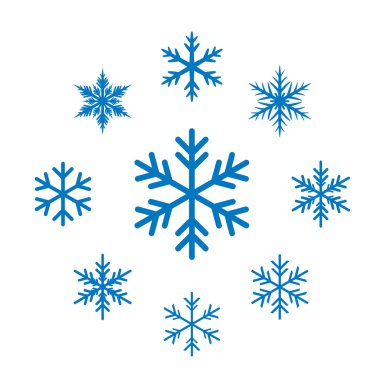 Vektör kar taneleri topluluğu. Vektör çizim.