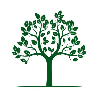 Yeşil ağaç şeklinde. Vektör çizim.