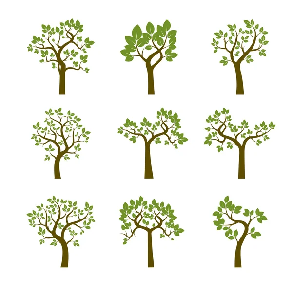 Vorm van groene boom. Vectorillustratie. — Stockvector