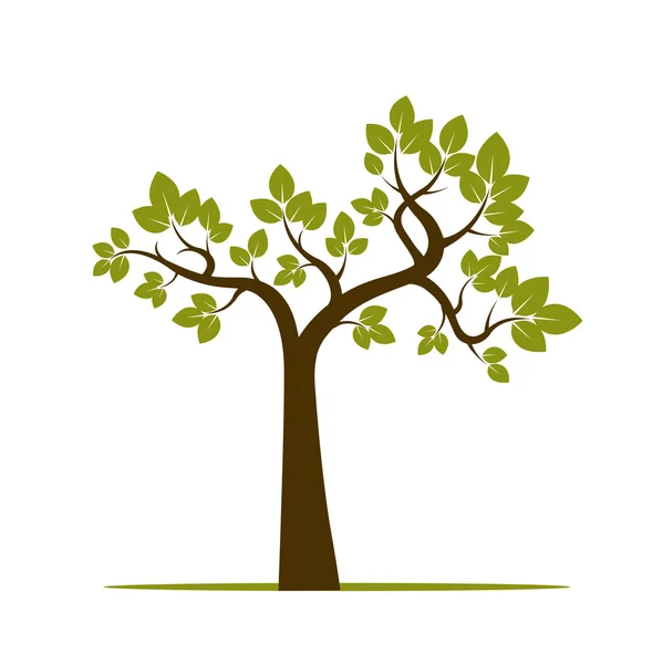 Forma de árbol verde. Ilustración vectorial . — Vector de stock