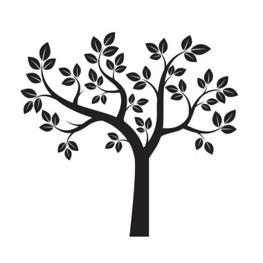 Siyah ağaç şeklinde. Vektör çizim.