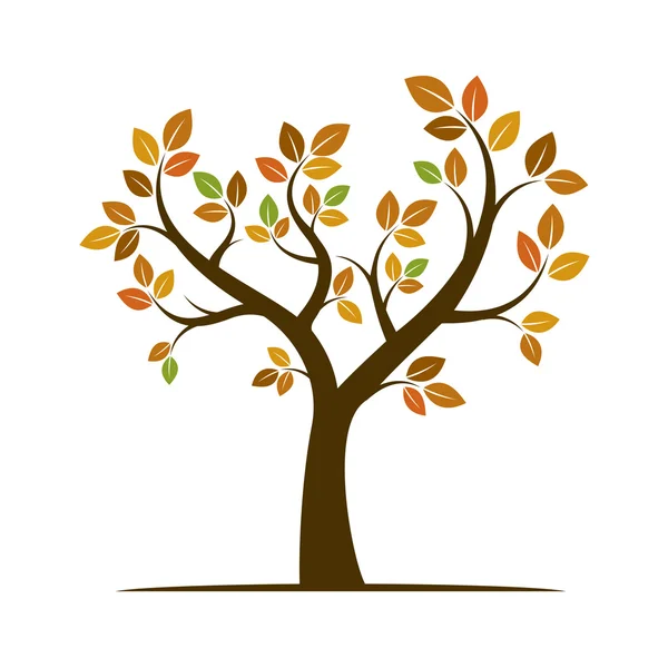 Forma da Árvore de Outono. Ilustração vetorial . — Vetor de Stock