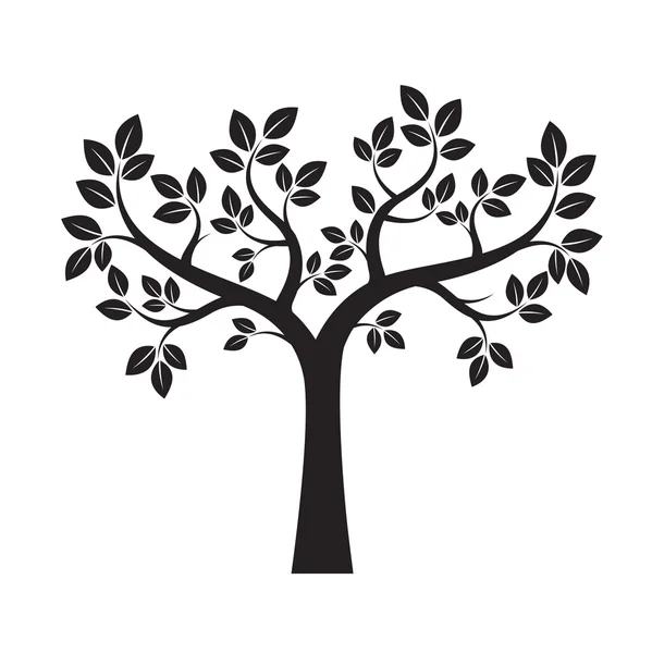 Forma de árbol negro. Ilustración vectorial . — Vector de stock