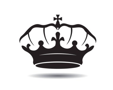 Siyah vektör kral tacı ve simgesi şeklinde. Vektör İllüstrasyonu.