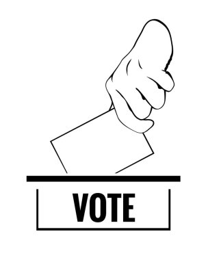 Kart ve oyla el ele. Vektör İllüstrasyonu ve simgesi. 