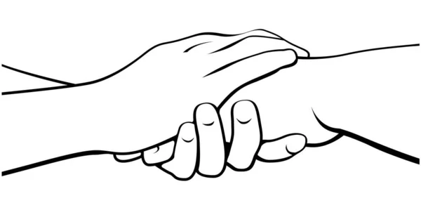 Beyaz arka planda iki el. Vektör İllüstrasyonu ve simgesi. 