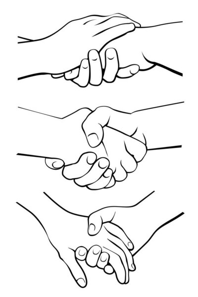 Hands on white background. Vector Illustration and icon. 