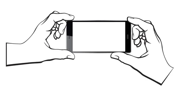 Hände Mit Smartphone Vektorillustration — Stockvektor