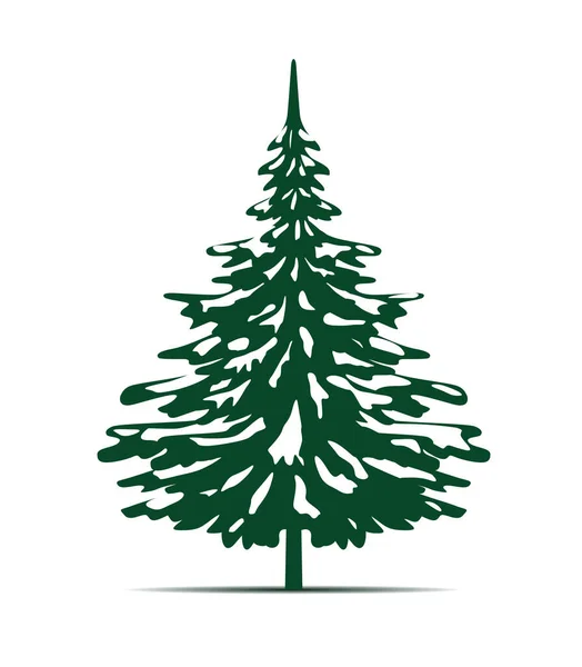 Albero Natale Verde Semina Illustrazione Vettoriale Icona — Vettoriale Stock