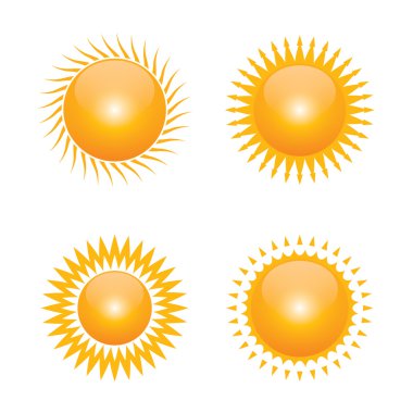 Set with sun symbols
