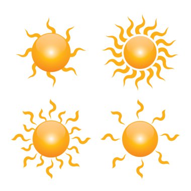 Set yellow symbol of sun