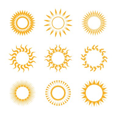 Set yellow symbol of sun