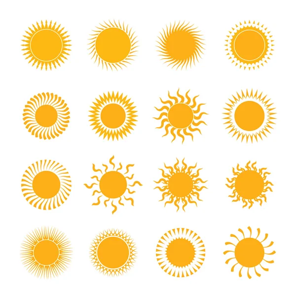 Set of sun symbols — Stock Photo, Image