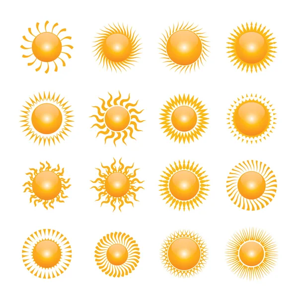 Set symbolen van de zon — Stockfoto