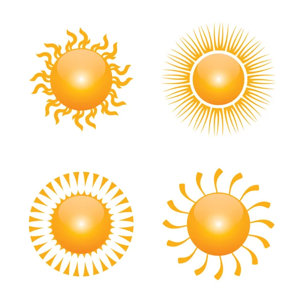 Set yellow symbol of sun — Stock Photo, Image