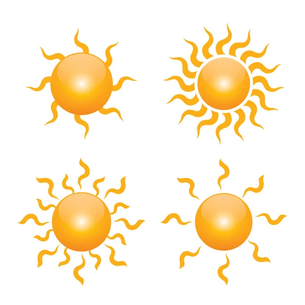 Set yellow symbol of sun — Stockfoto